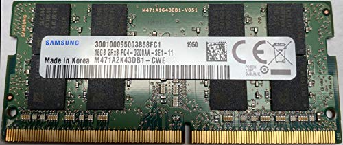 Samsung 16GB DDR4 3200MHz PC4-25600 1.2V 2Rx8 260-Pin SODIMM Módulo de Memoria RAM para computadora portátil M471A2K43DB1-CWE