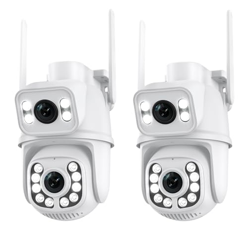 ANBIUX 2K Camara Vigilancia WiFi Exterior con Doble Lente