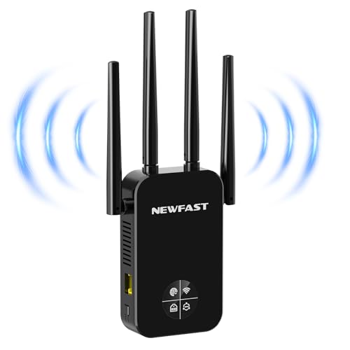 NEWFAST Repetidor WiFi 1200Mbps Amplificador Señal WiFi Doble Banda Amplificador Wi-Fi 5GHzy2