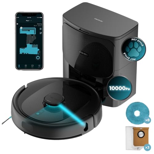 Cecotec Robot Aspirador y Friegasuelos con Base Autovaciado Conga 9590 Spin Revolution Ultra Power Home Essential