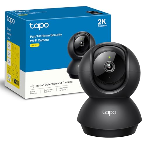 Tapo C211-2K Pan/Tilt Cámara de Seguridad Interior para Monitor de bebé-cámara de Mascotas-Detección de Movimiento y Seguimiento-Funciona con Alexa y Google