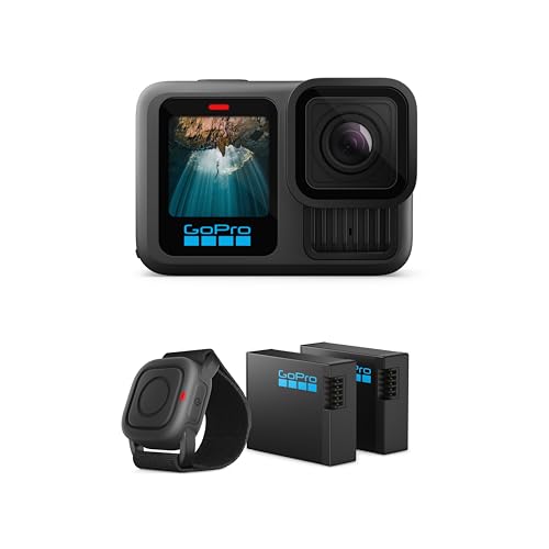 GoPro Paquete de acción HERO13 Black: Incluye 2 baterías Enduro y Mando a Distancia con Obturador Sumergible