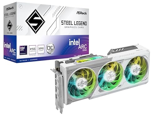 ASRock Intel ARC B580 Steel Legend 12 GB OC 2800 MHz 19 Gbps 192 bit GDDR6 7680 x 4320 650 W Triple Fan Tarjeta gráfica