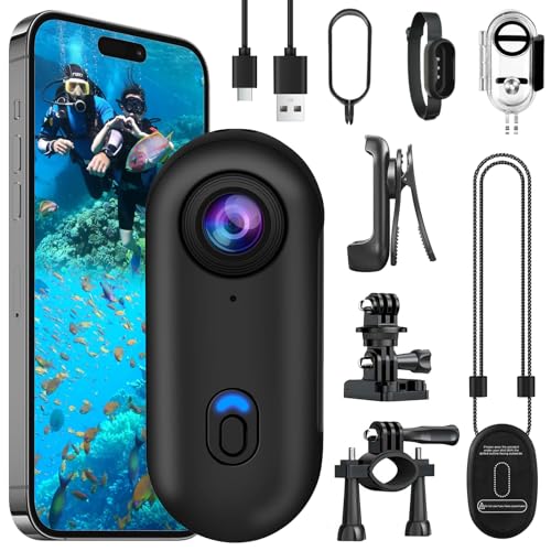 OBEST Cámara Acción 4K 360 Mini Camara Deportiva