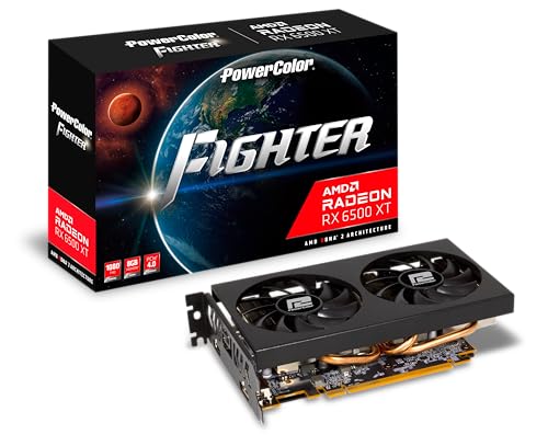 PowerColor Tarjeta gráfica Fighter AMD Radeon 6500 XT 8GB GDDR6