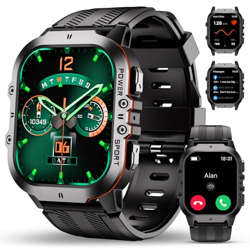 OUKITEL Reloj Inteligente Hombre Militar con Llamadas Bluetooth