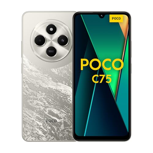 XIAOMI Poco C75 4G Golden Smartphone 6 + 128 GB 2.0GHz Pantalla inmersiva de 7.5 Pulgadas Batería Sólida 5160mAh Batería Sólida Cámara Dual de 50MP AI