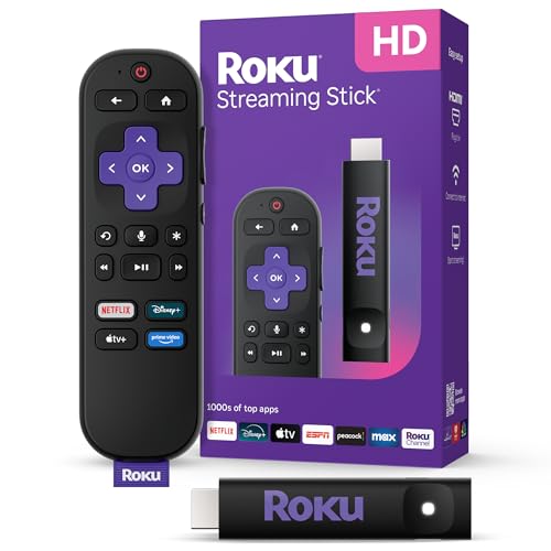 Roku Streaming Stick HD 2025: Dispositivo de transmisión Roku para TV con Control Remoto de Voz