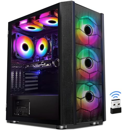 STGsivir ,PC Gaming,Ordenador de sobremesa Intel Core i5,9400F up to 4.1GHz,Radeon RX 5700 8G GB,16GB RAM,1T SSD,WiFi,BT 5.0,6 Fans,Windows 11 H64