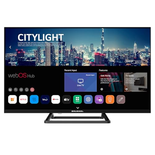 Grunkel televisor 32¨ Smart TV 4k UHD 3225QLEDW con Sistema operativo webOS