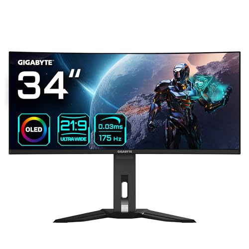 Gigabyte Monitor de Juegos Curvo OLED WQHD MO34WQC de 34"
