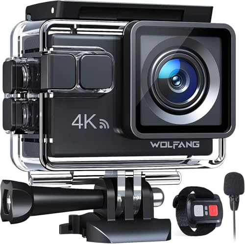 WOLFANG Cámara Deportiva GA100 4K 30FPS