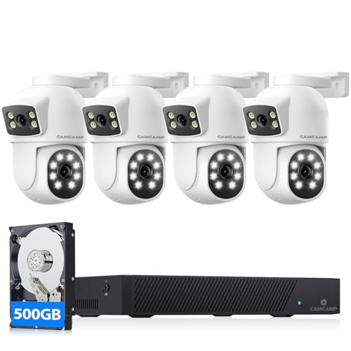 CAMCAMP 4MP Kit Camaras de Vigilancia Exterior PoE