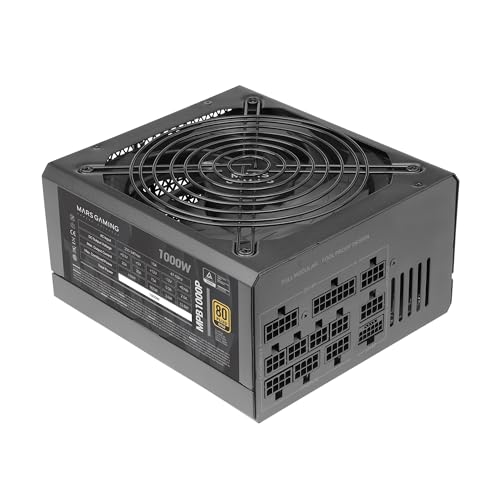 Mars Gaming MPB1000P Fuente Alimentación Modular ATX 3.1 1000W 10 Años Garantía 80Plus Gold Negro