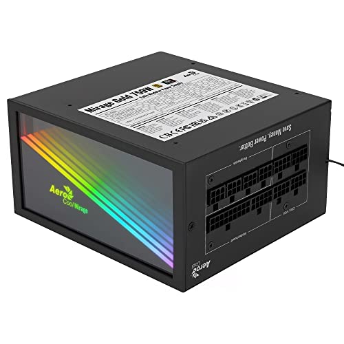 Aerocool MIRAGEGOLD 750W Fuente de Alimentación PC Modular RGB 80 Plus Gold