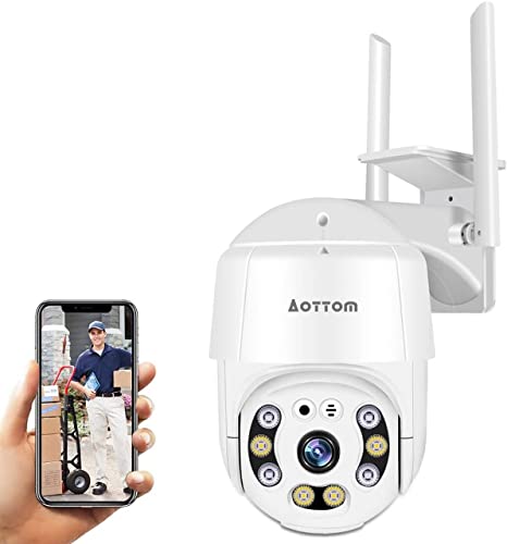 PTZ Domo Cámara de vigilancia WiFi al aire libre Aottom 1080P Cámara WiFi
