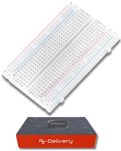 AZDelivery MB-102 Mini Breadboard 400 Pin con 4 Barras de alimentación compatibles con Arduino con E-Book Incluido!