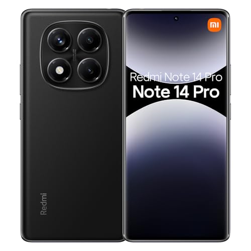 Xiaomi Redmi Note 14 Pro Smartphone 8+256 GB 5500 mAh batería 6.67" AMOLED Pantalla MediaTek Helio G100-Ultra 120Hz Eye-Care Display 200MP Imaging System Negro