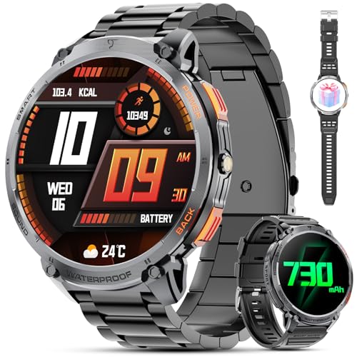 Haulvean Smartwatch Militar para Hombres con Llamadas Bluetooth