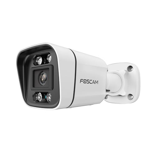 Foscam Cámara IP PoE de 8 MP para Exteriores con focos y Sirena V8EP Blanca