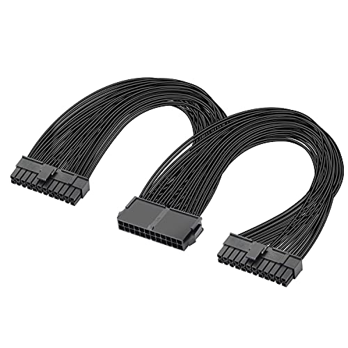 GELRHONR Dual PSU Fuente de alimentación Cable adaptador de placa base ATX de 24 pines