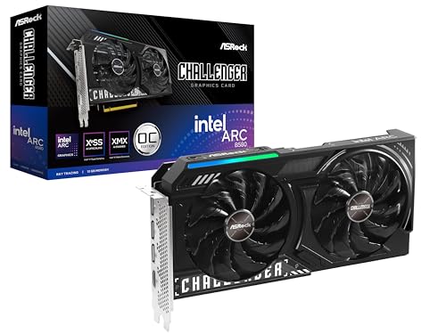 ASRock Intel ARC B580 Challenger 12GB OC GDDR6 19 Gbps 192 bits 2740 MHz 650W 7680 x 4320 Dual Fan Tarjeta gráfica