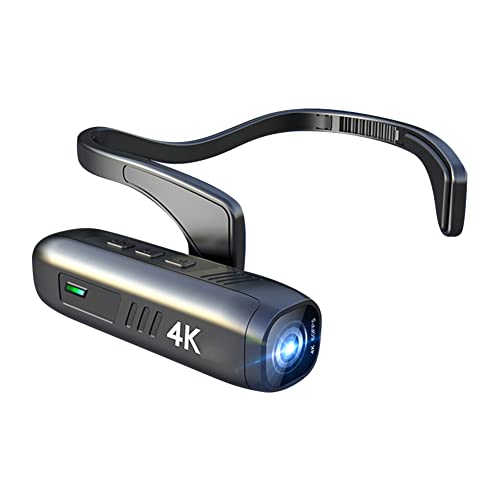 Pqahffowr CáMara Montada en la Cabeza 4K 30FPS CáMara de VideocáMara de Video WiFi PortáTil Lente Gran Angular de 120 ° CáMara de Control de AplicacióN AntivibracióN