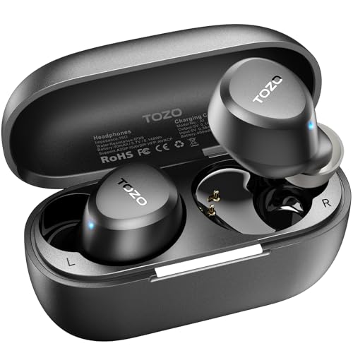 TOZO A1 Auriculares Inalámbricos Bluetooth 5.3 con ORIGX Acústico 30H Reproducción EQ Ajuste Ultraligero USB Tipo C IPX5
